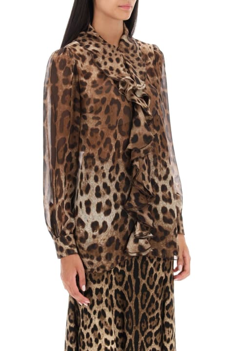 Dolce & Gabbana Topwear for Women Dolce & Gabbana Leopard-print Silk Blouse
