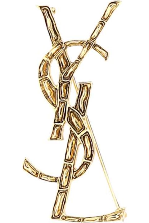 Saint Laurent Brooches for Women Saint Laurent Gold Metal Pin