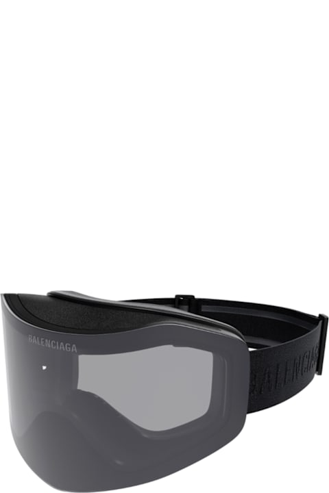 Balenciaga Eyewear for Kids Balenciaga Eyewear Balenciaga Bb0379s Linea Extreme Bb0379s Ski Mask 001 Black Smoke Sunglasses