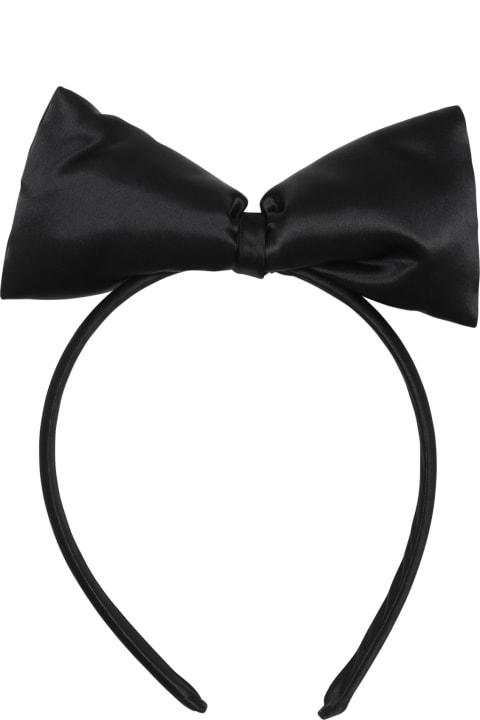 ガールズ Mini Rodiniのアクセサリー＆ギフト Mini Rodini Black Headband For Girl With Bow
