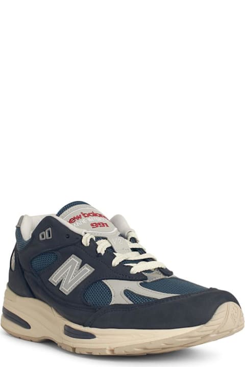 New Balance for Men New Balance '991' Navy Suede Blend Sneakers