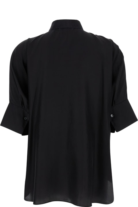 Clothing for Women Antonelli Black Bassano Short Sleeve Shirt In Silk Woman
