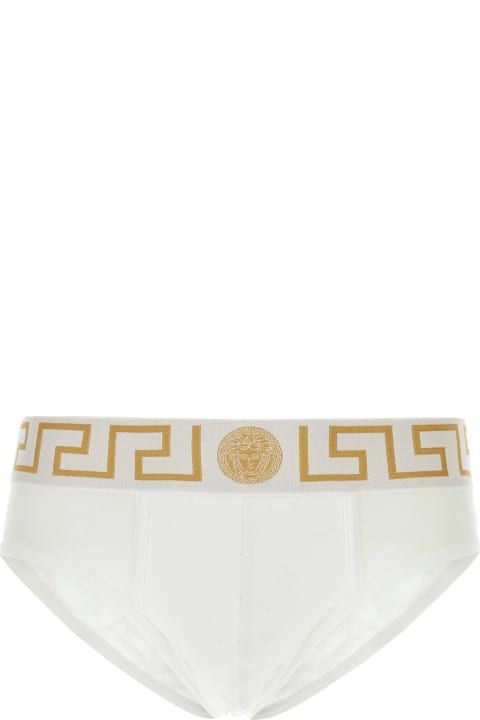 Underwear for Men Versace White Stretch Cotton Brief