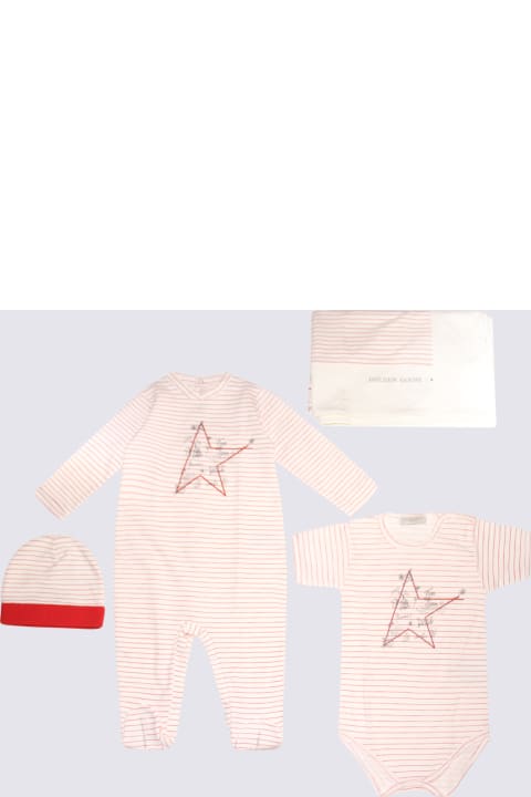 ベビーボーイズのセール Golden Goose Red And White Cotton 4 Pieces Nursery Set