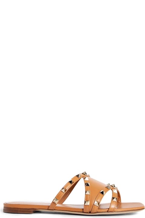 Homeware Valentino Garavani Garavani Rockstud Leather Flat Sandals
