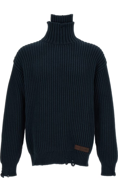 Dsquared2 Sweaters for Men Dsquared2 Broken Stitch Double Collar Sweater