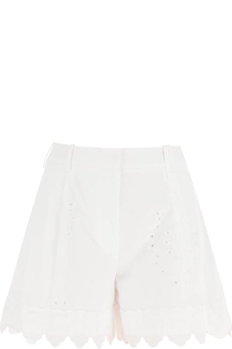 Simone Rocha Pants & Shorts for Women Simone Rocha Embroidered Cotton Shorts