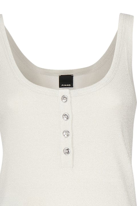 Homeware Pinko Metallic Knit Camisole Top With Buttons Pinko
