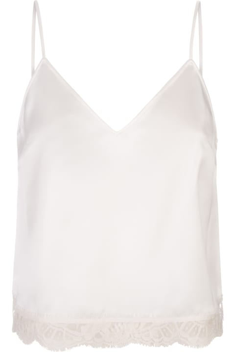 Underwear & Nightwear for Women Alexander McQueen White Satin Top With Lace