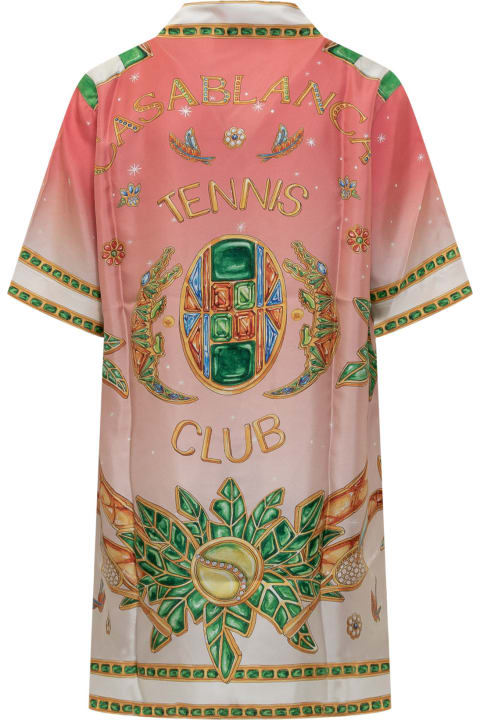 Casablanca for Women Casablanca Chemisier Dress With Lagos Tennis Club Print