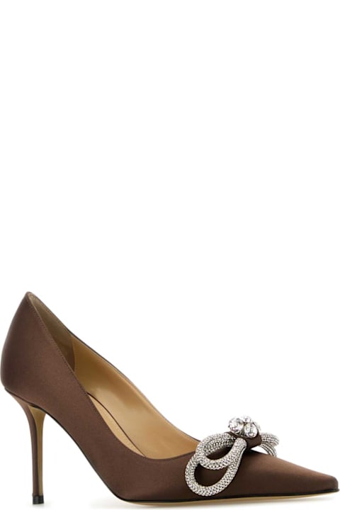 Mach & Mach for Women Mach & Mach Brown Satin Double Bow Pumps