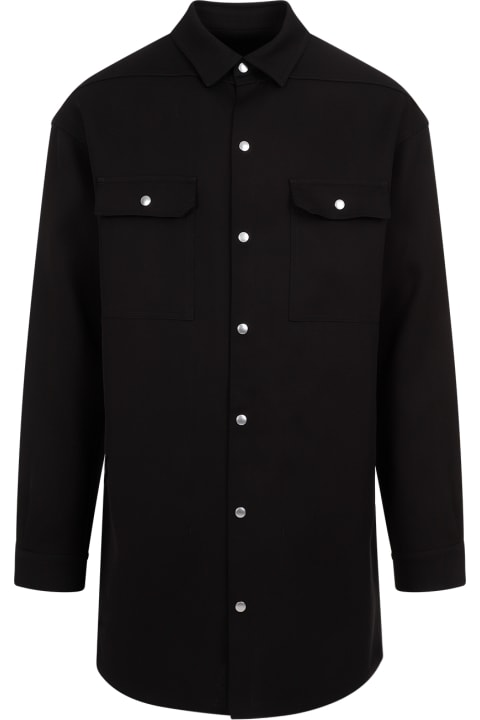 Rick Owens Coats & Jackets for Men Rick Owens Jumbo Fogpocket Silk Wool Shirt