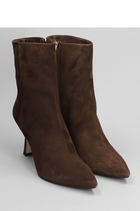 The Seller Boots for Women The Seller High Heels Ankle Boots In Dark Brown Suede