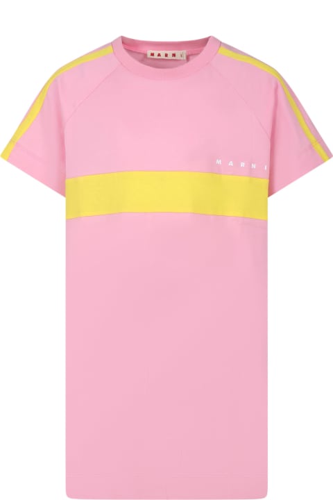 Marni Dresses for Girls Marni Pink Dress For Girl With Logo