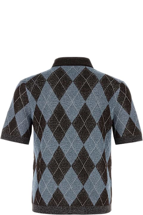 メンズ Gucciのトップス Gucci Embroidered Wool Blend Polo Shirt