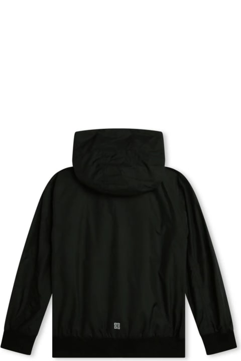 Givenchy Sale for Kids Givenchy Black Givenchy Windbreaker With Zip And Hood