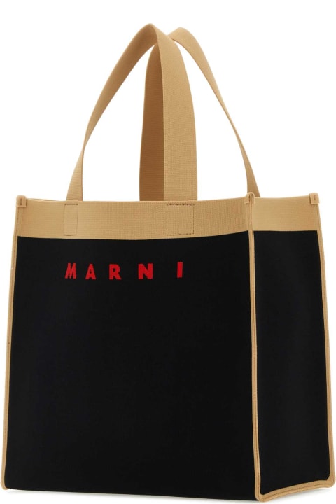 Totes for Men Marni Two-tone Jacquard Shopping Bag