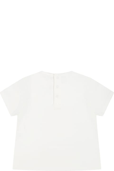 ベビーボーイズ トップス Chloé White T-shirt For Baby Girl With Logo