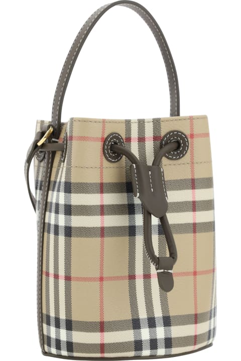 حقائب الكتف لـ السيدات Burberry Mini Drawstring Bucket Bag