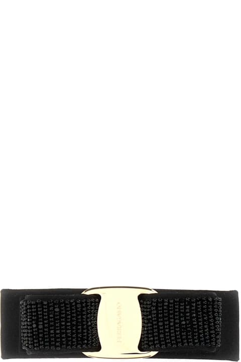 Hair Accessories for Women Ferragamo Black Fabric Hair Clip