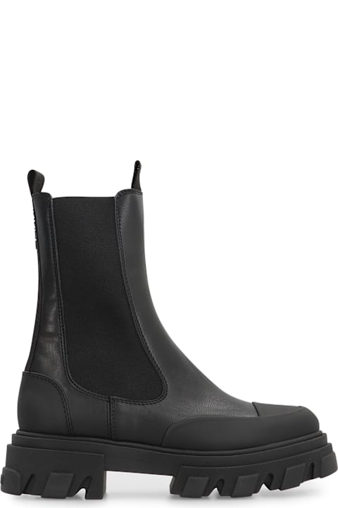 Shoes Sale for Women Ganni Leather Chelsea Boots