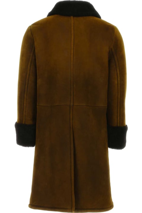 Prada Coats & Jackets for Men Prada Chocolate Shearling Coat