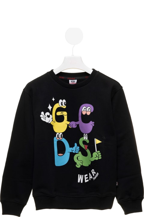 Monsters Printed Black Cotton Sweatshirt Boy Gcds Kids