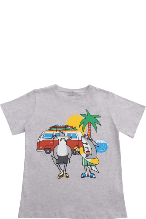 Stella McCartney Kids T-Shirts & Polo Shirts for Girls Stella McCartney Kids Gray T-shirt With Prints