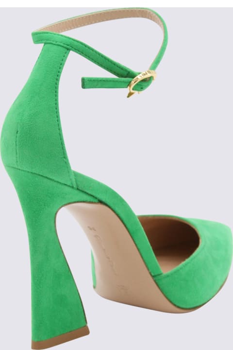 Gianvito Rossi Shoes for Women Gianvito Rossi Green Suede Holly Pumps