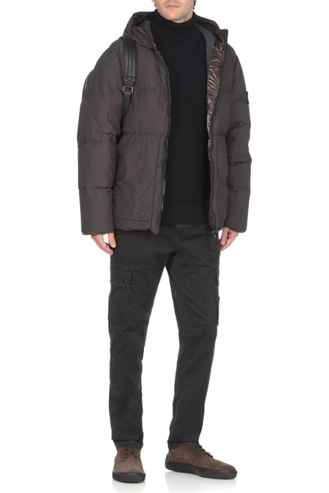 Stone Island Sweaters for Women Stone Island Logo Patch Turtleneck Jumper