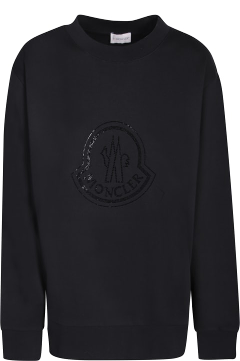 Moncler Clothing for Women Moncler Logo Sweatshirt With Crystals