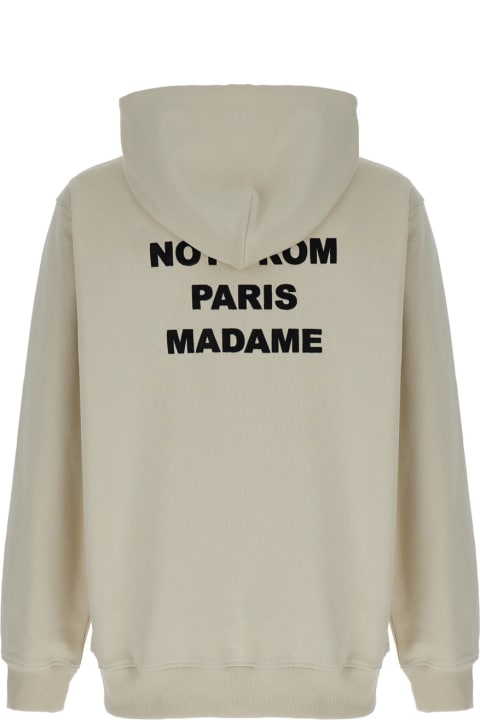 Homeware Drôle de Monsieur Beige Hoodie With Front And Rear Logo In Cotton Man