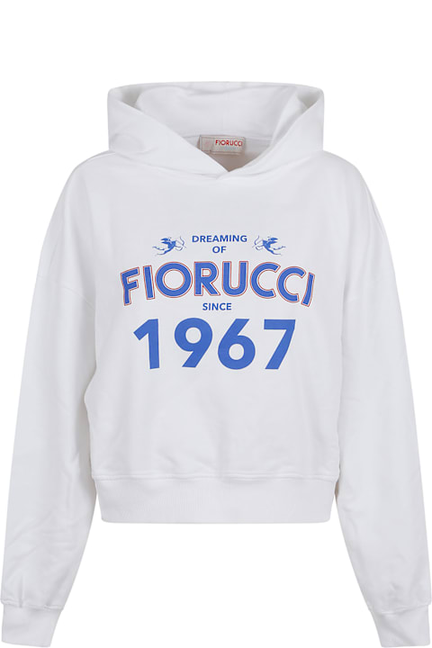 Fiorucci for Men Fiorucci White Dreaming 1967 Print Boxy Fit Cropped Hoodie