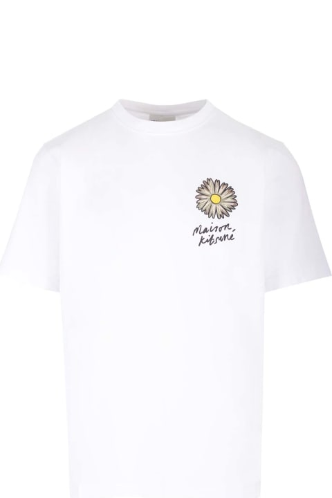 Maison Kitsuné for Men Maison Kitsuné White 'floating Flower' T-shirt