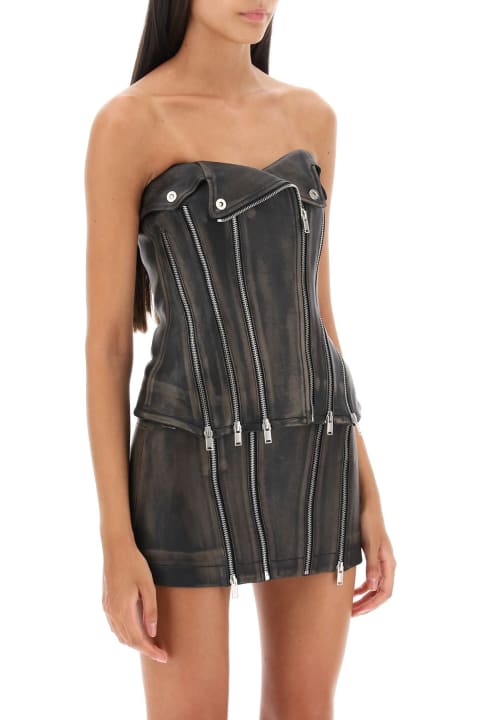 Dion Lee Topwear for Women Dion Lee Leather Biker Corset Top
