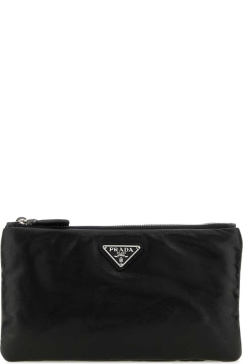 Wallets for Women Prada Black Nappa Leather Pouch