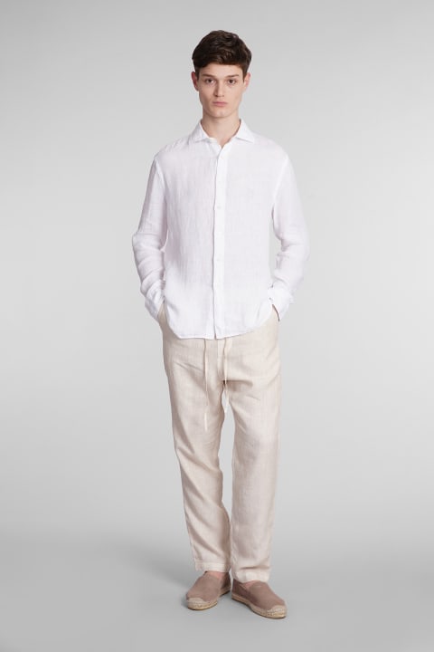 メンズ 120% Linoのウェア 120% Lino Shirt In White Linen