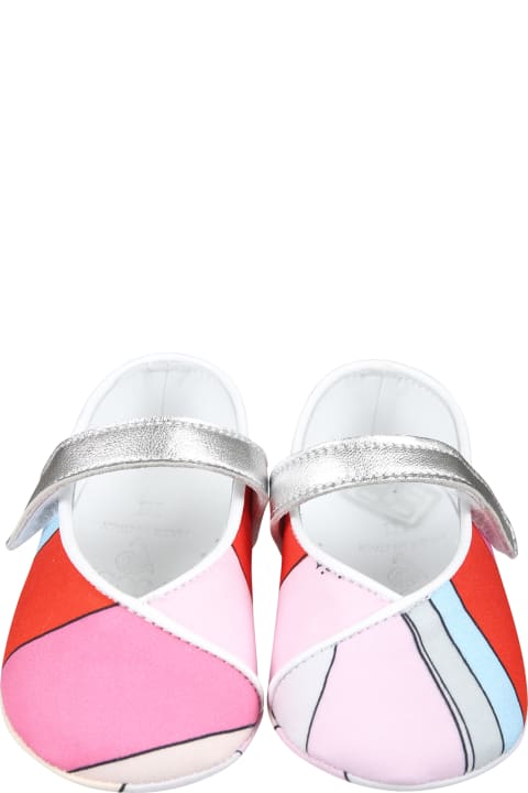 Pucci for Kids Pucci Multicolor Ballet Flats For Baby Girl With Print