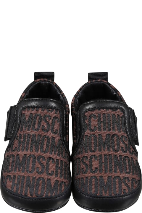 Fashion for Baby Boys Moschino Brown Slip On For Babykids With Logo