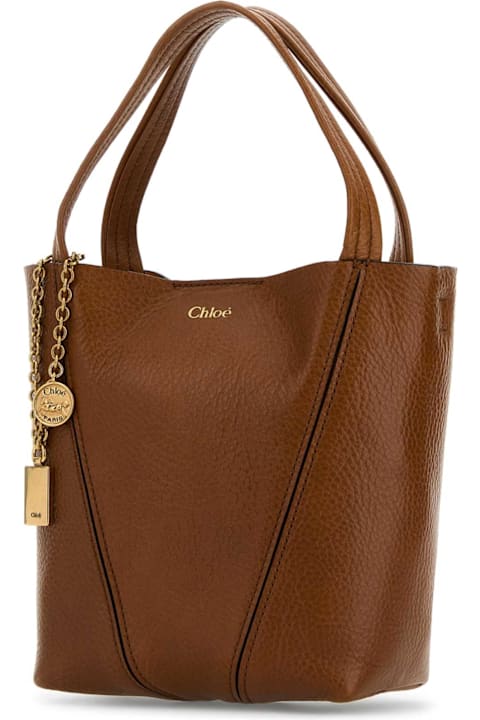 أدوات منزلية Chloé Caramel Leather Small Spin Shopping Bag