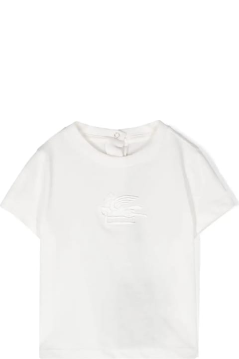 ベビーボーイズ EtroのTシャツ＆ポロシャツ Etro White T-shirt With Pegasus Motif In Tone