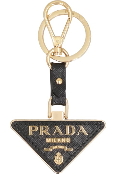 Keyrings for Women Prada Leather Keyring With Logo