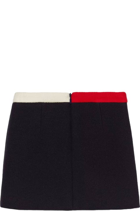 Gucci for Girls Gucci Knitted Navy Blue Wool Skirt