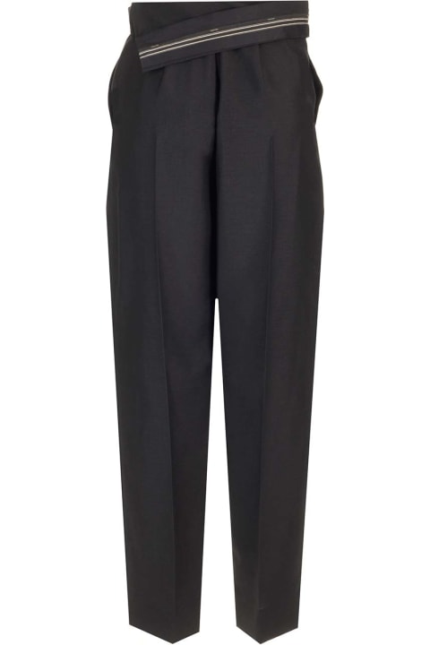 Pants & Shorts for Women Fendi Black Mohair And Wool Trousers