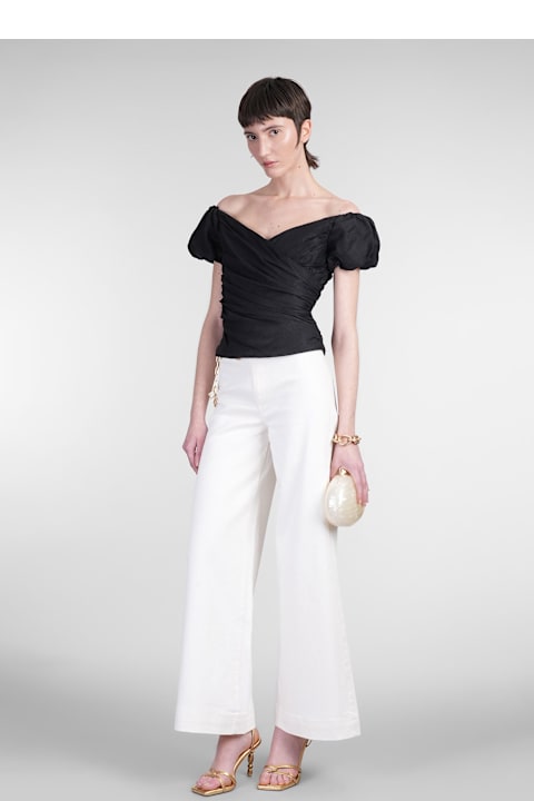 Cult Gaia Women Cult Gaia Helene Topwear In Black Linen