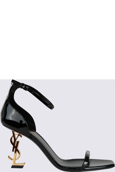 Saint Laurent Black Leather Opyum Sandals