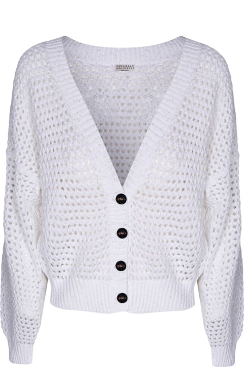 Brunello Cucinelli Sweaters for Women Brunello Cucinelli V-neck Beige Cardigan
