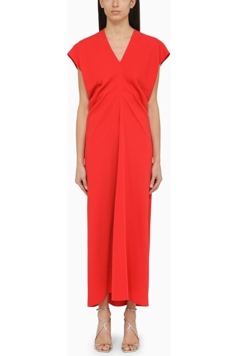 Parosh Jumpsuits for Women Parosh Red Cr\u00eape Long Dress