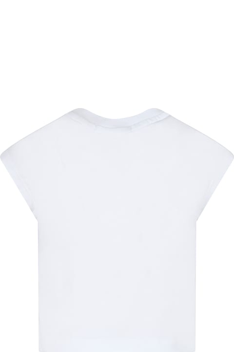 MSGM T-Shirts & Polo Shirts for Women MSGM White T-shirt For Girl With Cherryprint
