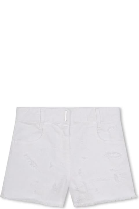 ガールズ Givenchyのボトムス Givenchy White Shorts With Worn Effect